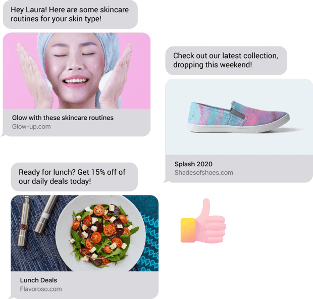 Chat nurture Image of chat notifications for customers