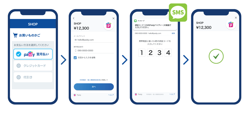 Captura de pantalla de la aplicación Paidy en teléfono